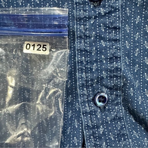 Polo Ralph Lauren Slim Men Blue Geometric Dot Print Long Sleeve Button Up Sz XXL - Picture 9 of 11